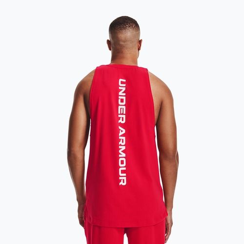 Pánské basketbalové tričko Under Armour Baseline Cotton Tank red/white/white