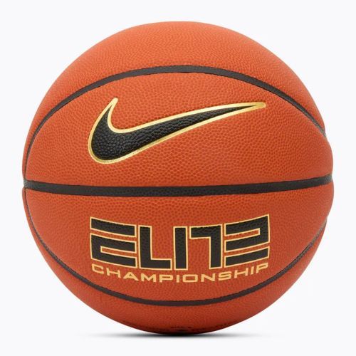 Basketbalový míč Nike Elite Championship 8P 2.0 Deflated amber court/black/metallic gold/black velikost 6