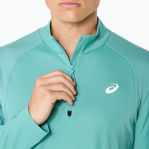 Pánské běžecké tričko longsleeve ASICS Road Lite-Show 1/2 Zip light teal
