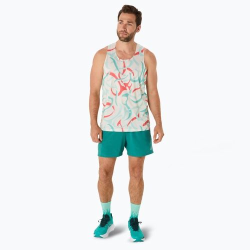 Pánské běžecké tílko tank top ASICS Road All Over Print Singlet birch