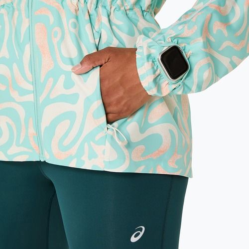 Dámská běžecká bunda ASICS Road Lite-Show Packable oasis green/multi colour
