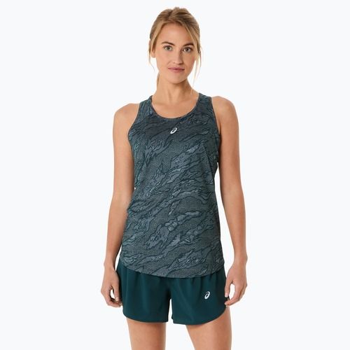 Dámské běžecké tílko tank top ASICS Road All Over Print Tank saxon green/light ube