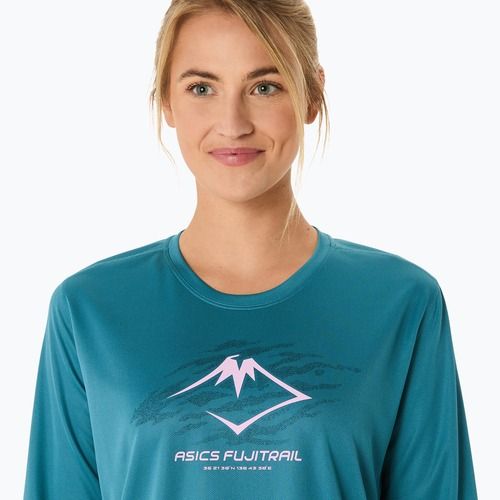 Dámské běžecké tričko Longsleeve ASICS Fujitrail Logo atlantis blue