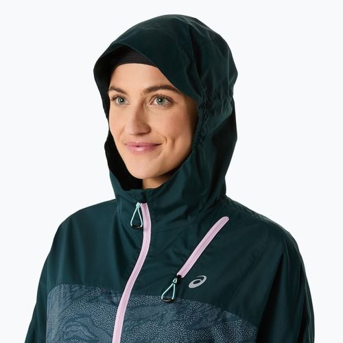 Dámská běžecká bunda ASICS Fujitrail Packable saxon green/light ube