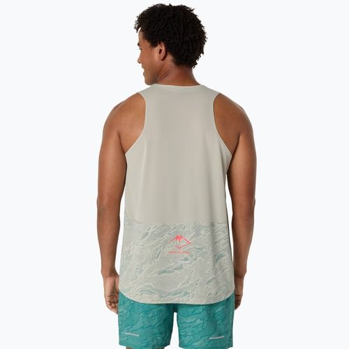 Pánské běžecké tílko ASICS  Fujitrail Singlet white sage/rainy lake