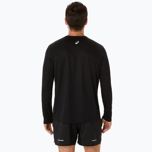 Pánské běžecké tričko Longsleeve ASICS Fujitrail Logo performance black/carbon/coral 