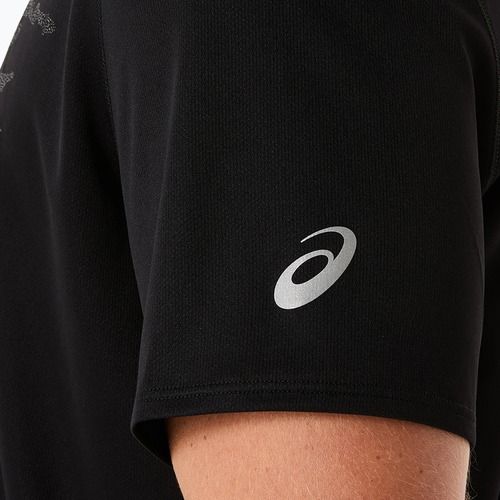 Pánské běžecké tričko ASICS Fujitrail Logo performance black/carbon/coral reef