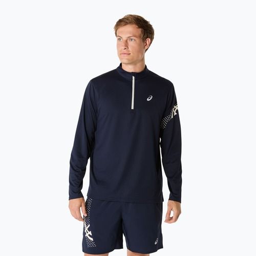 Pánské běžecké tričko Longsleeve ASICS Icon LS 1/2 Zip midnight