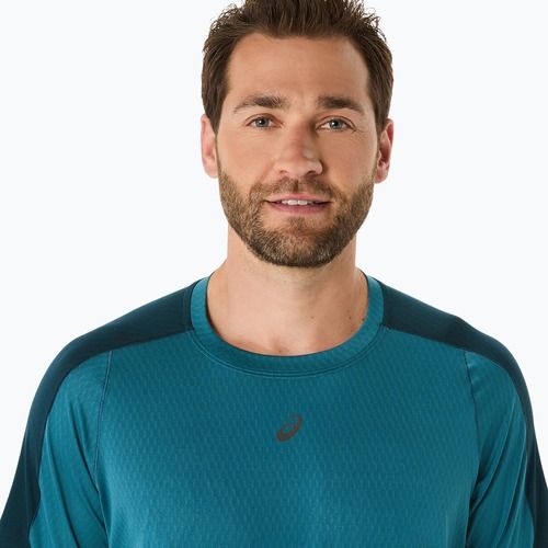 Pánské běžecké tričko ASICS Fujitrail Elite Top atlantis blue/saxon green