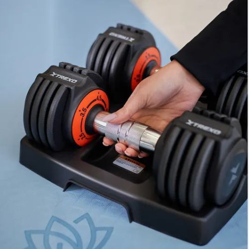 Nastavitelná sada činek TREXO 2 x 5,75 kg black