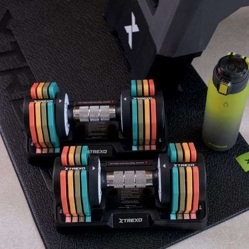 Nastavitelná sada činek TREXO 2 x 10 kg multicolor