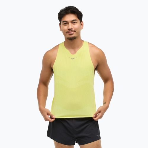 Pánské běžecké tričko HOKA Race Singlet hoka citrus running shirt