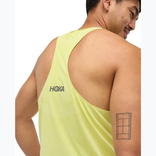 Pánské běžecké tričko HOKA Race Singlet hoka citrus running shirt