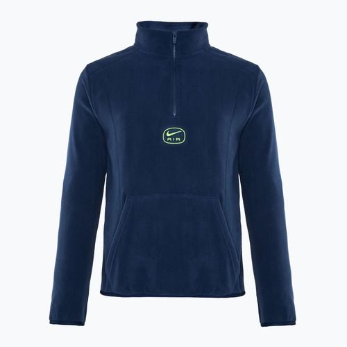 Pánské tričko Nike Swoosh Air Polar Fleece Half Zip Top midnight navy/ volt