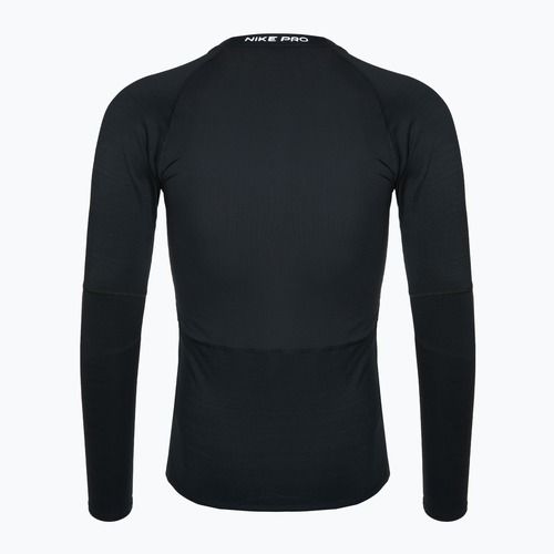 Pánské tréninkové tričko s dlouhým rukávem Nike Pro Warm LS black/ white
