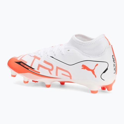 Pánské kopačky PUMA Ultra 5 Play+ FG/AG puma white/puma black/glowing red