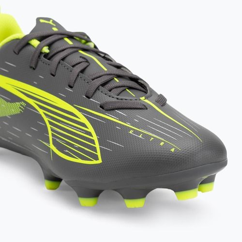 Dětské kopačky PUMA Ultra 5 Play FG/AG Jr matte aged silver/yellow alert/puma aged silver