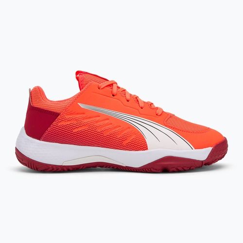Dětské boty na házenou PUMA Accelerate Jr glowing red/white/dark crimson/black