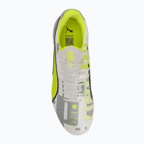 Pánské kopačky PUMA King Ultimate Forever FG/AG feather gray/electric lime/puma white/flat light gray
