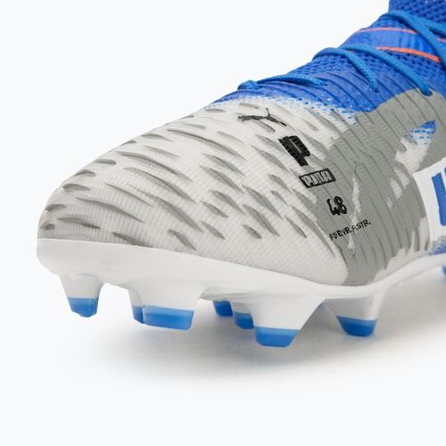 Dětské kopačky PUMA Future 8 Match Forever FG/AG Jr white/ultra blue/feather gray/puma black/glowing red