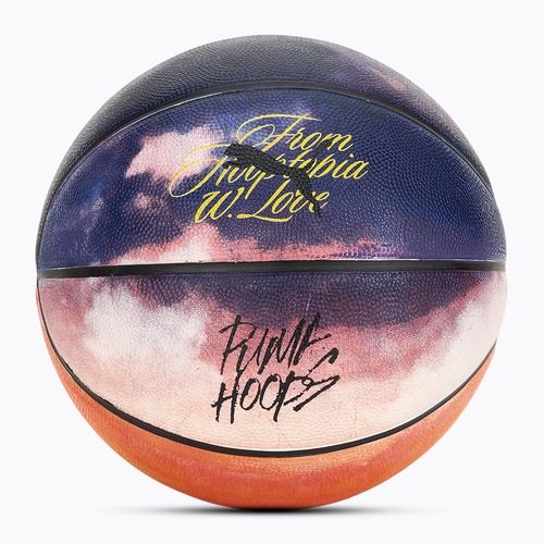 Basketbalový míč PUMA Hooptopia Sunset Basketball flame orange/puma black/multicolor velikost 7