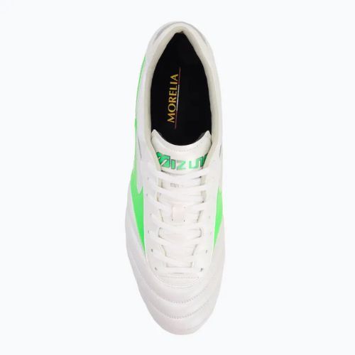 Pánské kopačky Mizuno Morelia II Elite Md white/neon green/galaxy silver