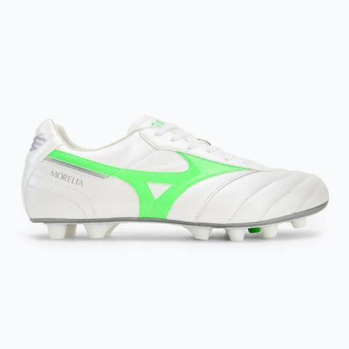 Pánské kopačky Mizuno Morelia II Elite Md white/neon green/galaxy silver