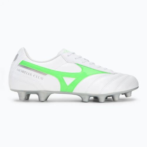 Pánské kopačky Mizuno Morelia II Club Md white/neon green/galaxy silver