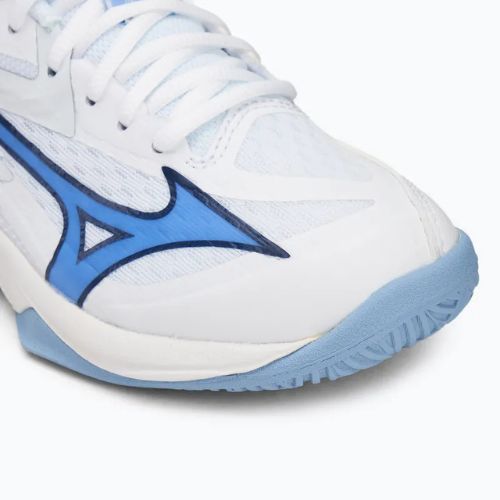 Dětské volejbalové boty Mizuno Lightning Star Z7 white/bellwether blue/bel air blue