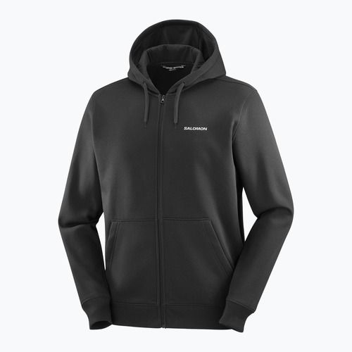 Pánská mikina Salomon Logo Full Zip Hoodie deep black