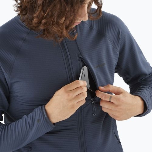Pánská trekingová mikina Salomon Lightwarm Full Zip blue nights
