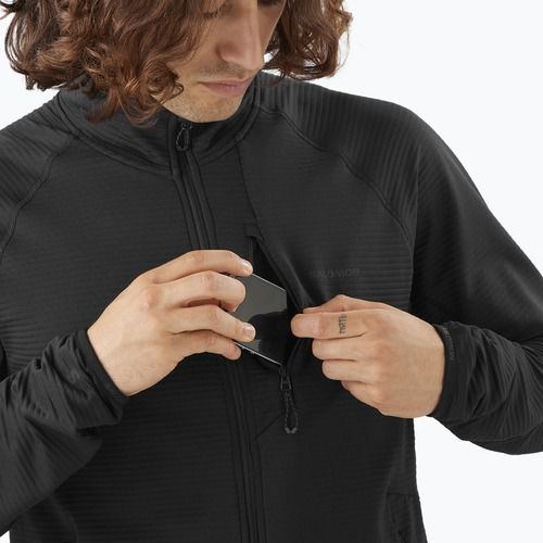 Pánská trekingová mikina Salomon Lightwarm Full Zip deep black