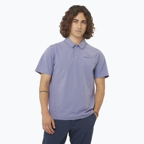 Pánské tričko Salomon Trackline Polo blue granite