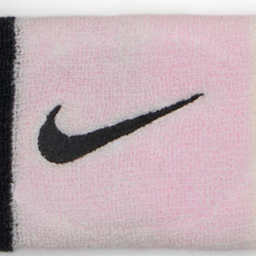 Potítka Nike Swoosh Doublewide Wristbands 2 szt. pink foam/coconut milk/black