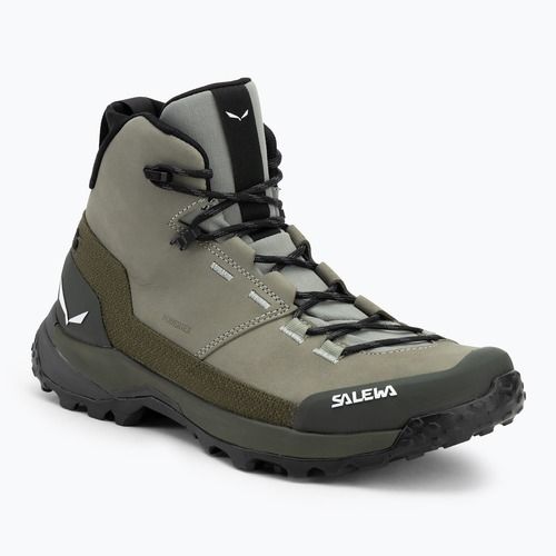 Pánské trekové boty Salewa Puez Leather Mid Ptx shadow / dark olive