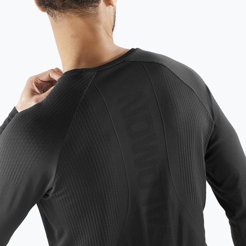 Pánské běžecké tričko longsleeve Salomon Sense Aero Seamless Tee deep black