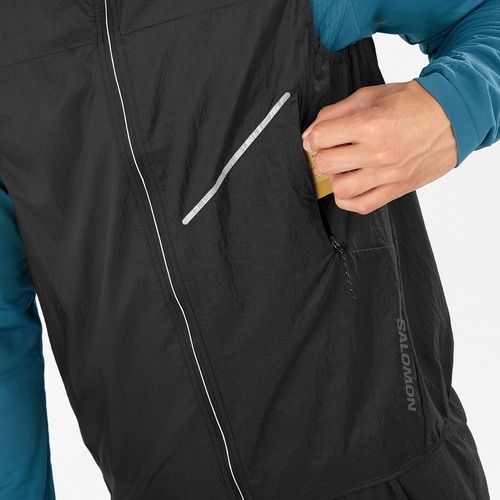 Pánská běžecká vesta Salomon Sense Aero Wind deep black