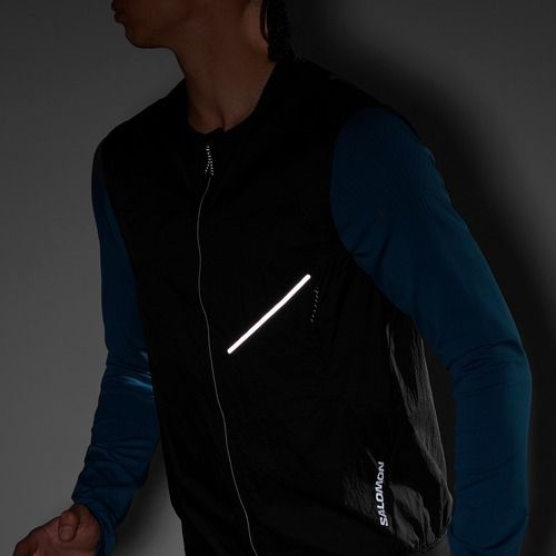 Pánská běžecká vesta Salomon Sense Aero Wind deep black