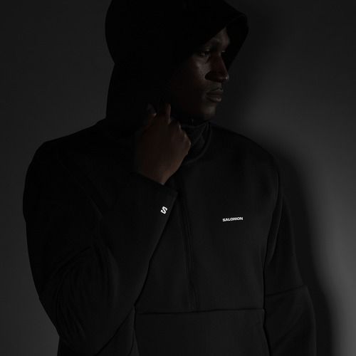 Pánská mikina Salomon SHAKEout Half Zip Hooded deep black