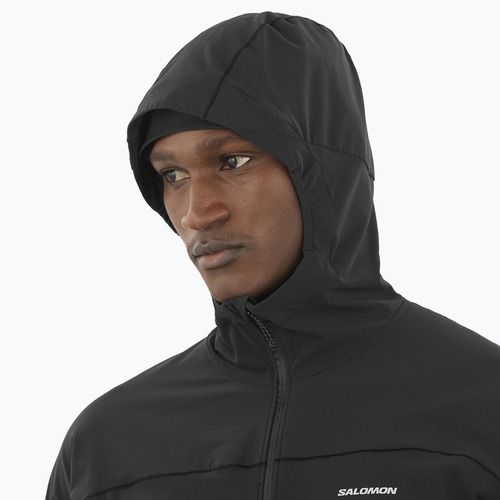 Pánská běžecká mikina Salomon Sense Aero Hybrid Half Zip Hooded deep black