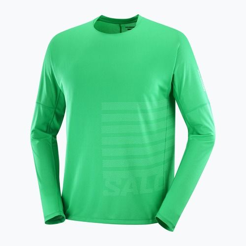 Pánské běžecké tričko longsleeve Salomon Sense Aero Tee GFX parakeet/spearmint