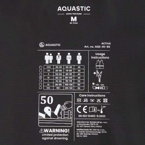 Bezpečnostní vesta AQUASTIC Active 50N yellow