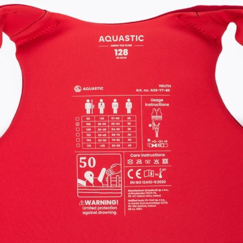 Dětská bezpečnostní vesta AQUASTIC Youth 50N red