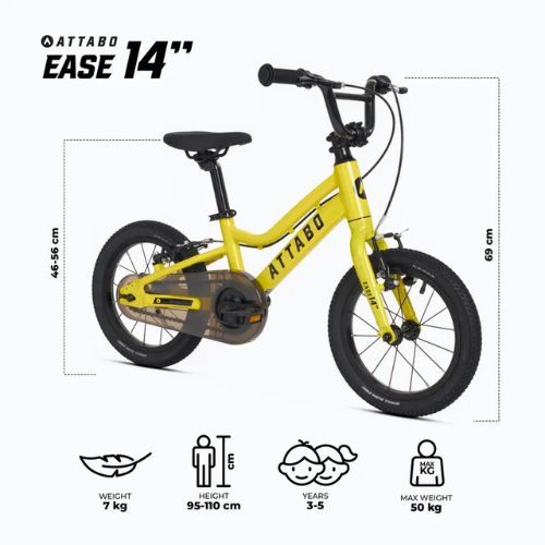 Dětské kolo ATTABO EASE 14" yellow