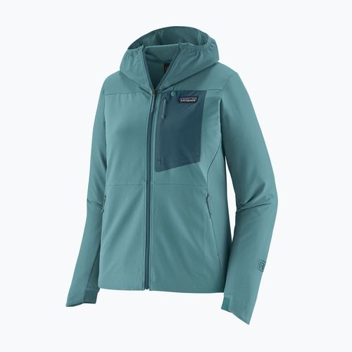 Dámská softshellová bunda Patagonia R1 CrossStrata Hoody wetland blue