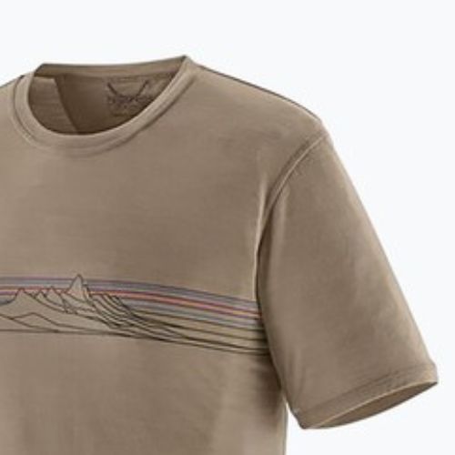 Pánské tričko Patagonia Cap Cool Merino Blend Graphic Shirt strata stripe/seabird grey