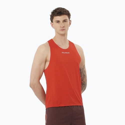 Pánské běžecké tílko Salomon S/Lab Speed Singlet flery red