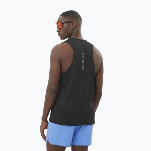 Pánské běžecké tílko Salomon Sense Aero Singlet GFX deep black
