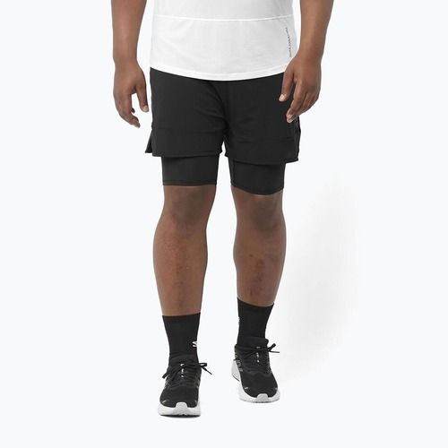 Pánské běžecké šortky Salomon Sense 2IN1 deep black