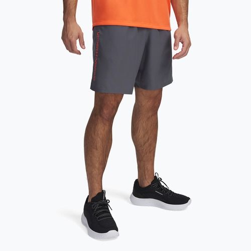 Pánské tréninkové šortky Under Armour Woven Wordmark castlerock/fire